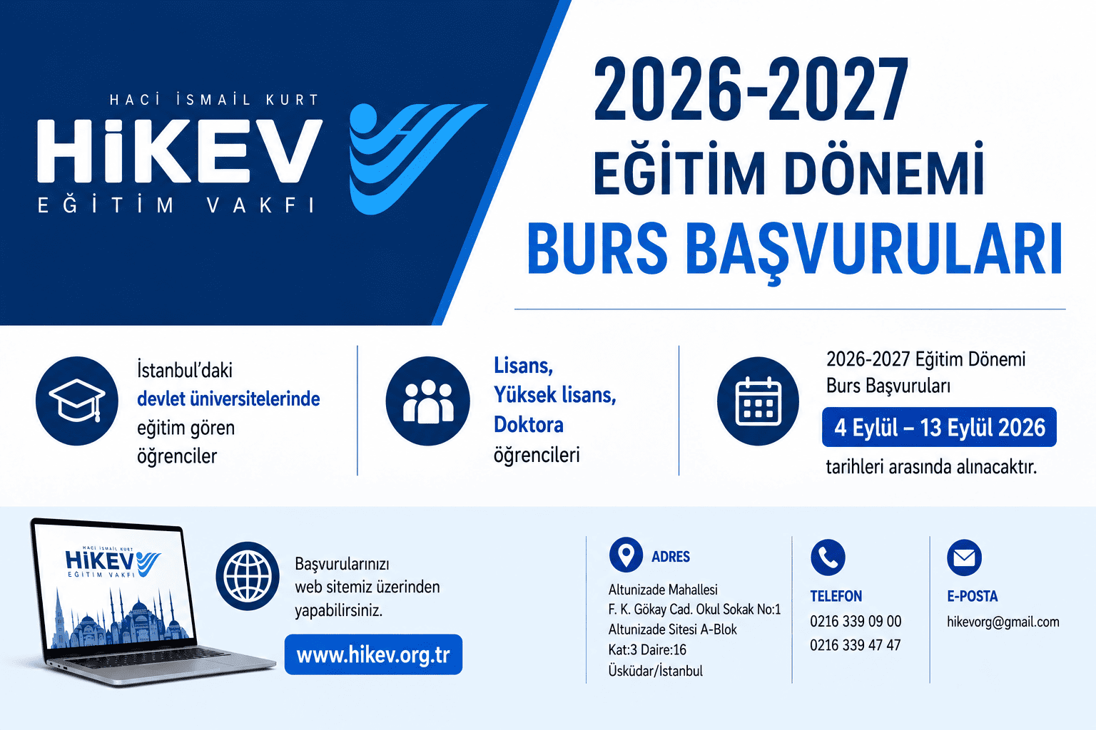 2026-2027 Eğitim Dönemi Burs Başvuruları Başladı